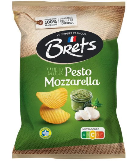 CHIPS SAVEUR PESTO MOZZARELLA BRETS 125G