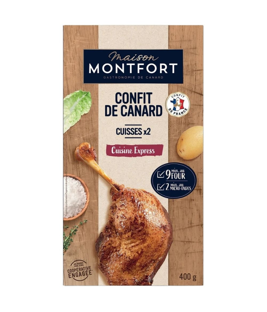CONFIT DE CANARD CUISSE X2 MAISON MONTFORT 400G