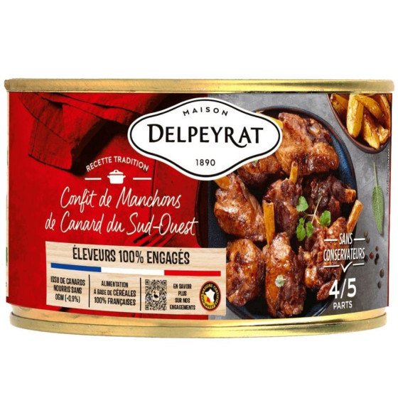 MANCHONS DE CANARD CONFITS SUD-OUEST DELPEYRAT 1350G
