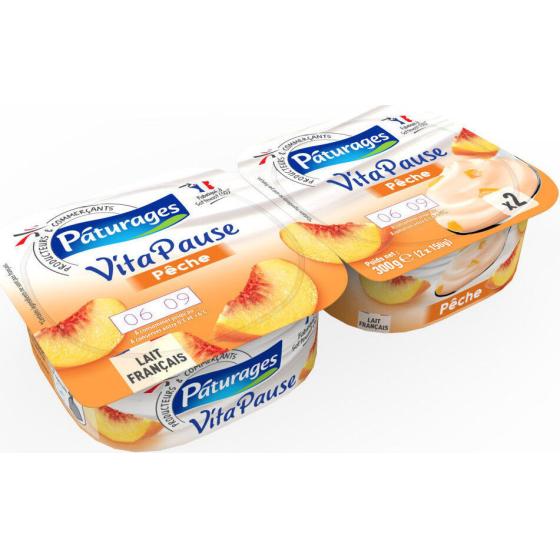 VITA PAUSE PECHE PATURAGES - SPECIALITE LAITIERE PECHE 2 X 150 G