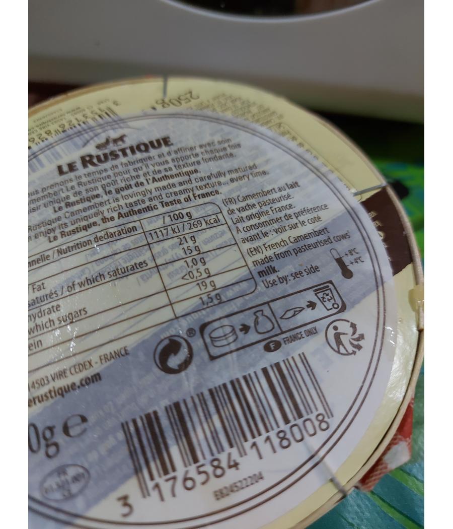 CAMEMBERT LE RUSTIQUE 250G