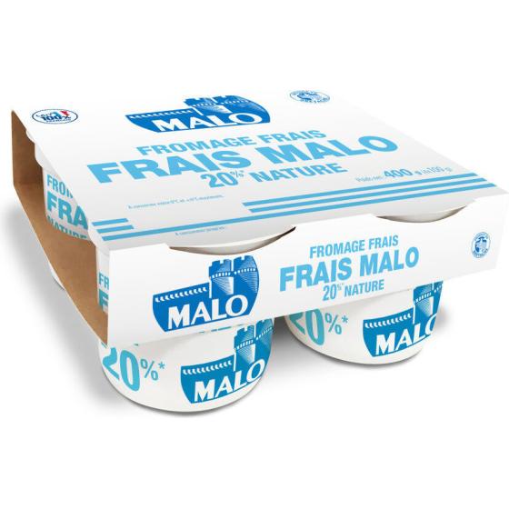 FROMAGE FRAIS NATURE MALO 20% *MATIERES GRASSES SUR EXTRAIT SEC SOIT 3% DE MATIERES GRASSES SUR PR...