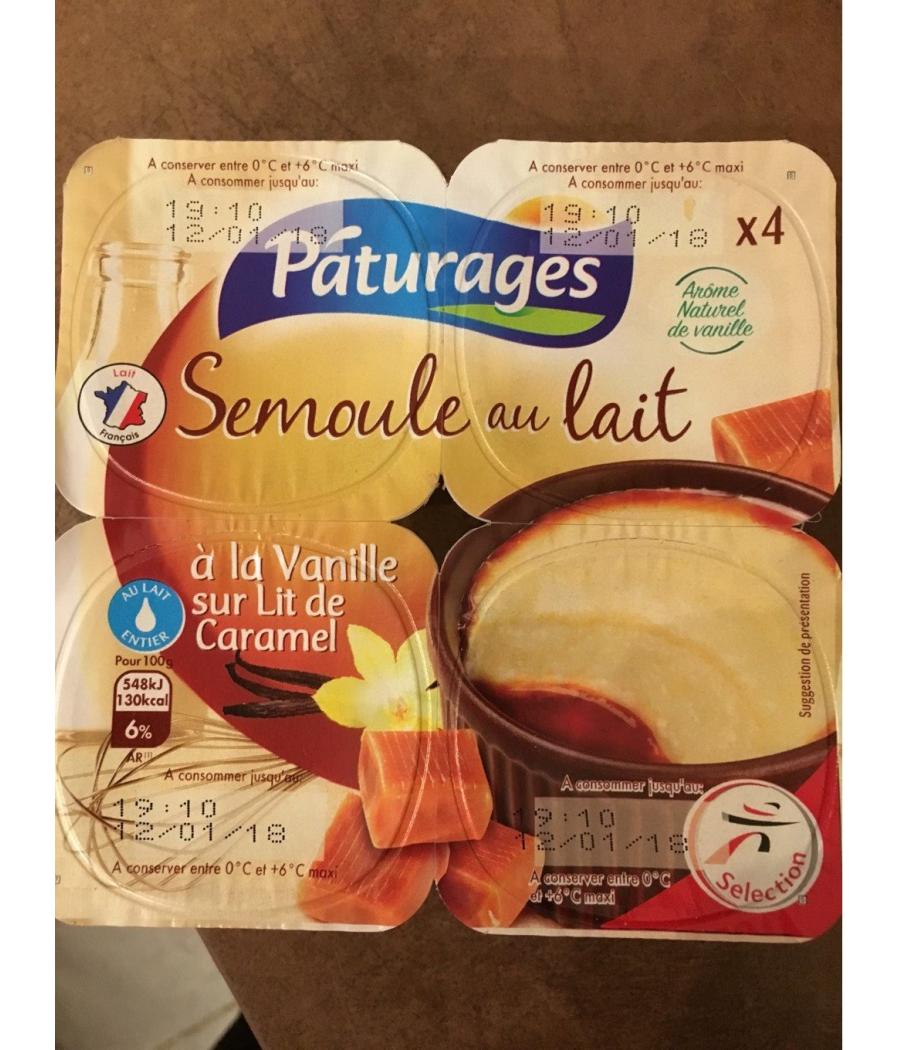 SEMOULE AU LAIT A LA VANILLE SUR LIT DE CARAMEL 400 G