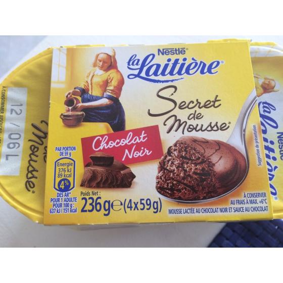SECRET DE MOUSSE CHOCOLAT NOIR 236 G (4 * 59 G)