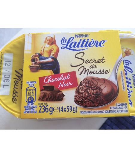 SECRET DE MOUSSE CHOCOLAT NOIR 236 G (4 * 59 G)