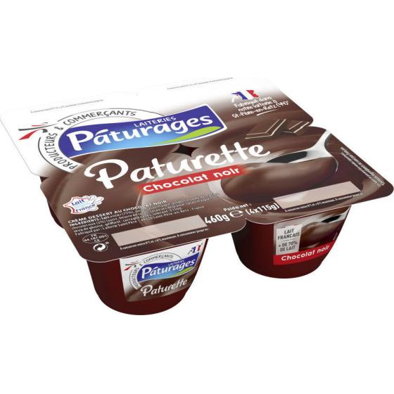 PATURETTE - CREME DESSERT CHOCOLAT NOIR 460 G (4 X 115G)