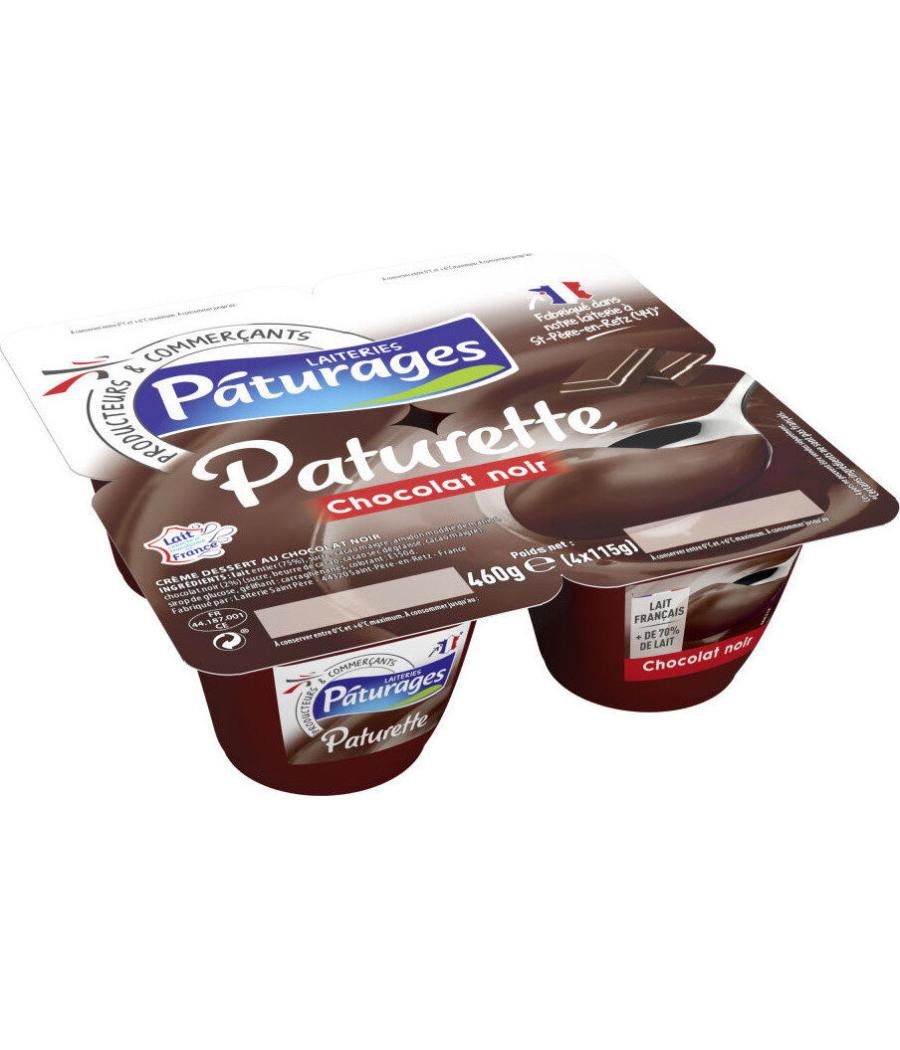 PATURETTE - CREME DESSERT CHOCOLAT NOIR 460 G (4 X 115G)