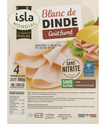 BLANC DE DINDE GOUT FUME 160G