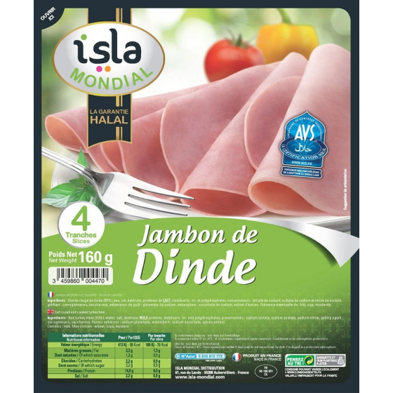 JAMBON DE DINDE HALAL 160G