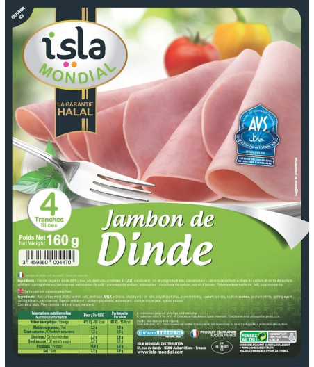 JAMBON DE DINDE HALAL 160G