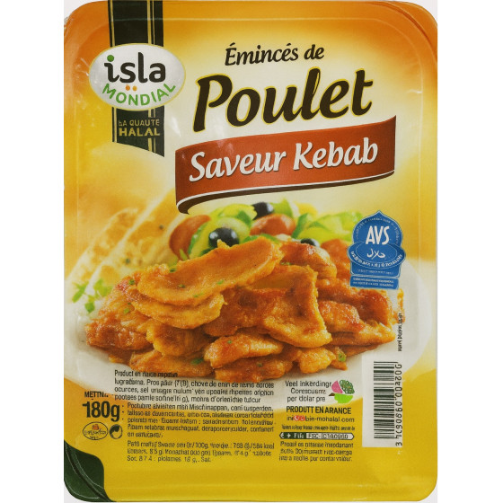 EMINCES DE POULET SAVEUR KEBAB 180G