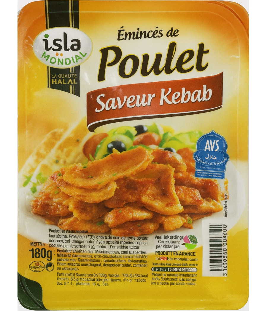 EMINCES DE POULET SAVEUR KEBAB 180G