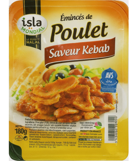 EMINCES DE POULET SAVEUR KEBAB 180G