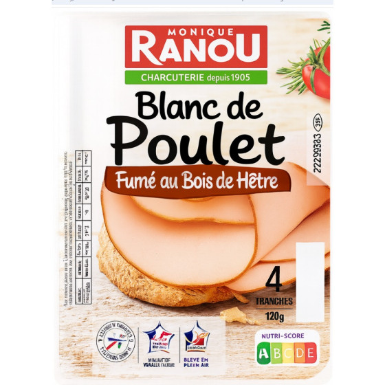 BLANC DE POULET SUP FUME 4T 120G