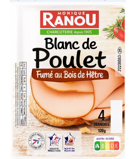 BLANC DE POULET SUP FUME 4T 120G