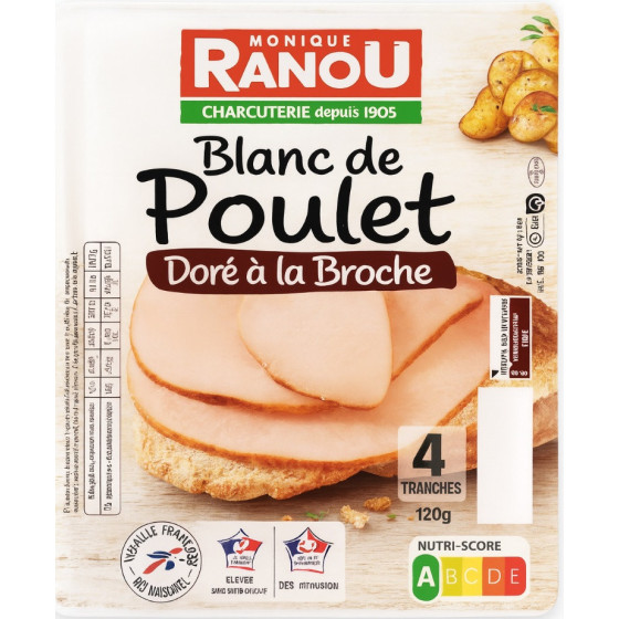 BLANC DE POULET SUP A LA BROCHE 4TR 120G