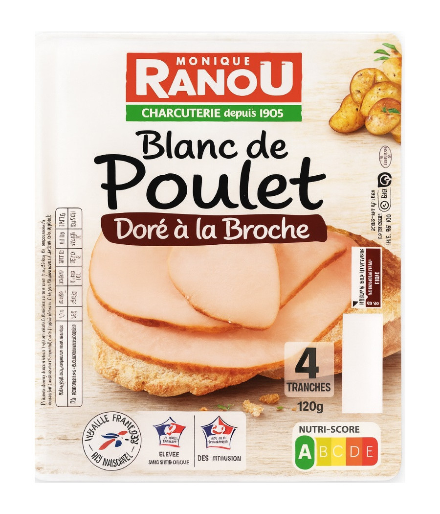 BLANC DE POULET SUP A LA BROCHE 4TR 120G