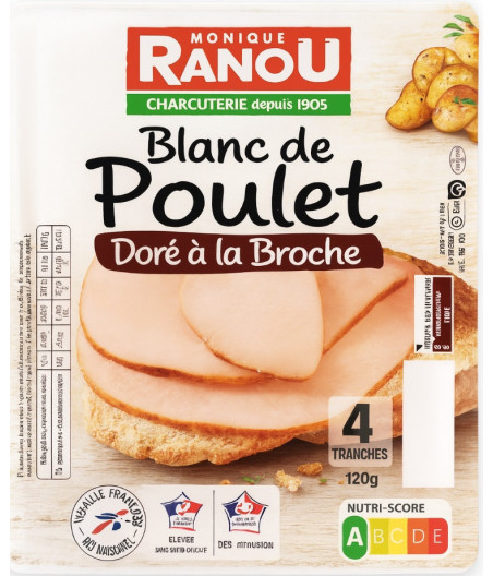 BLANC DE POULET SUP A LA BROCHE 4TR 120G