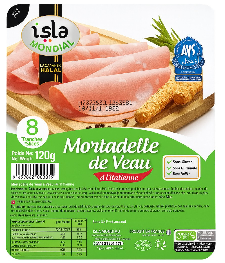 MORTADELLE DE VEAU ISLA MONDIAL 120G