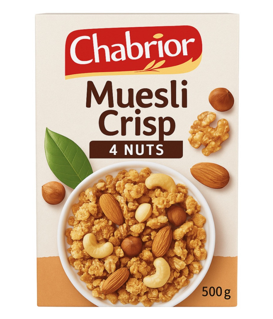 CEREALES CHABRIOR MUESLI  4 NOIX 500G