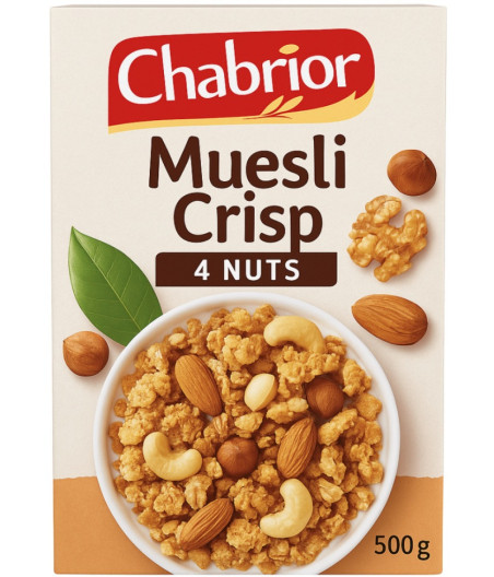 CEREALES CHABRIOR MUESLI  4 NOIX 500G