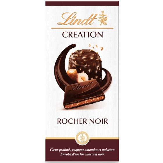 TABLETTE DE CHOCOLAT NOIR CREATION ROCHER LINDT 150G