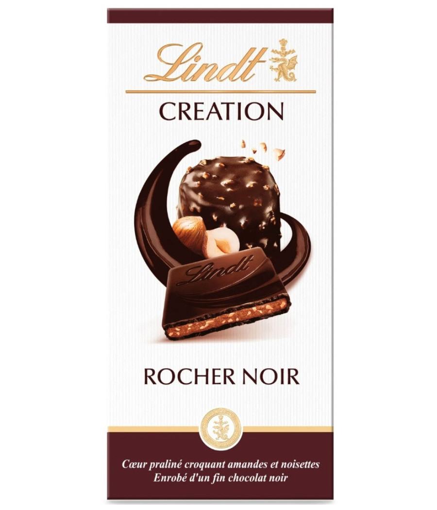 TABLETTE DE CHOCOLAT NOIR CREATION ROCHER LINDT 150G