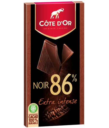 TABLETTE DE CHOCOLAT NOIR 86% EXTRA INTENSE COTE D'OR 100G