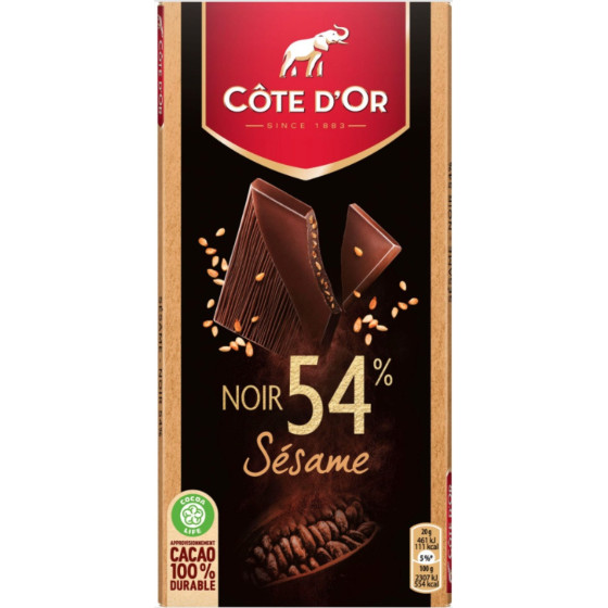 TABLETTE DE CHOCOLAT NOIR AU SESAME COTE D'OR 100G