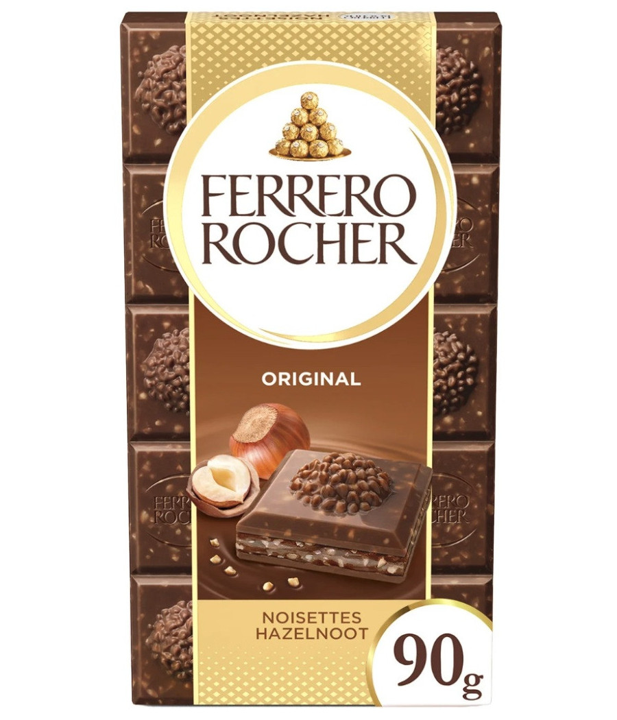 TABLETTE DE CHOCOLAT AU LAIT NOISETTE  FERRERO ROCHER 90G