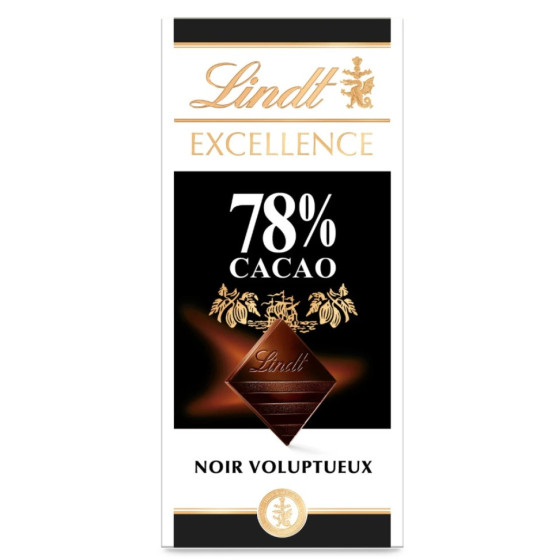TABLETTE DE CHOCOLAT NOIR CORSE 78% CACAO LINDT 100G