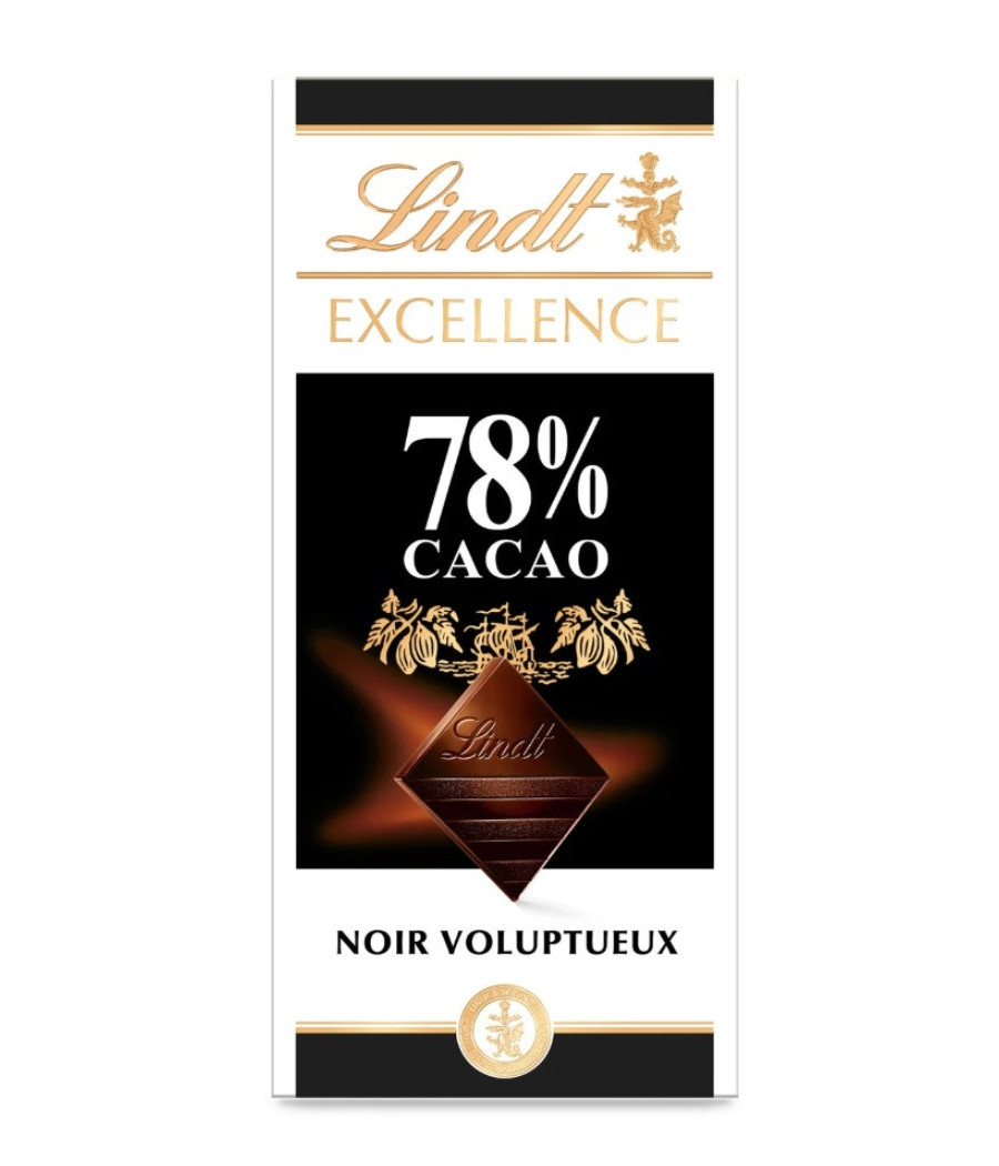 TABLETTE DE CHOCOLAT NOIR CORSE 78% CACAO LINDT 100G