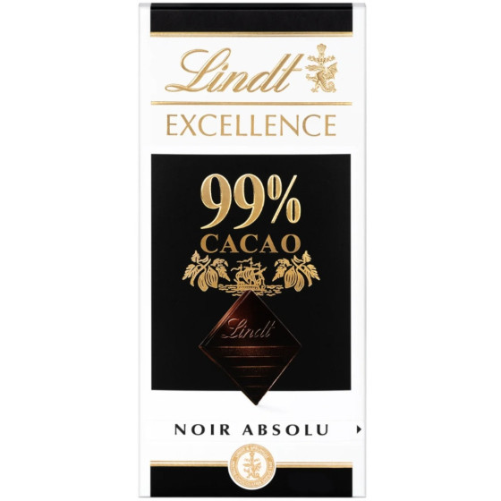 TABLETTE DE CHOCOLAT NOIR EXCELLENCE 99%  CACAO LINDT 100G