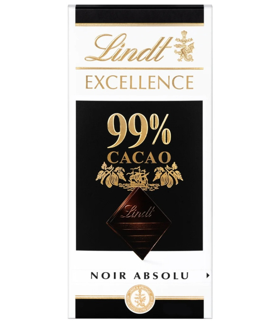 TABLETTE DE CHOCOLAT NOIR EXCELLENCE 99%  CACAO LINDT 100G