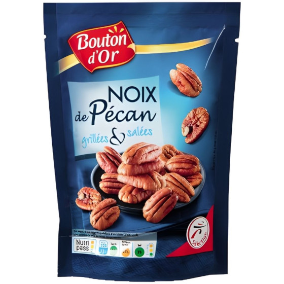 NOIX DE PECAN GRILLEES ET SALEES BOUTON D'OR 100G