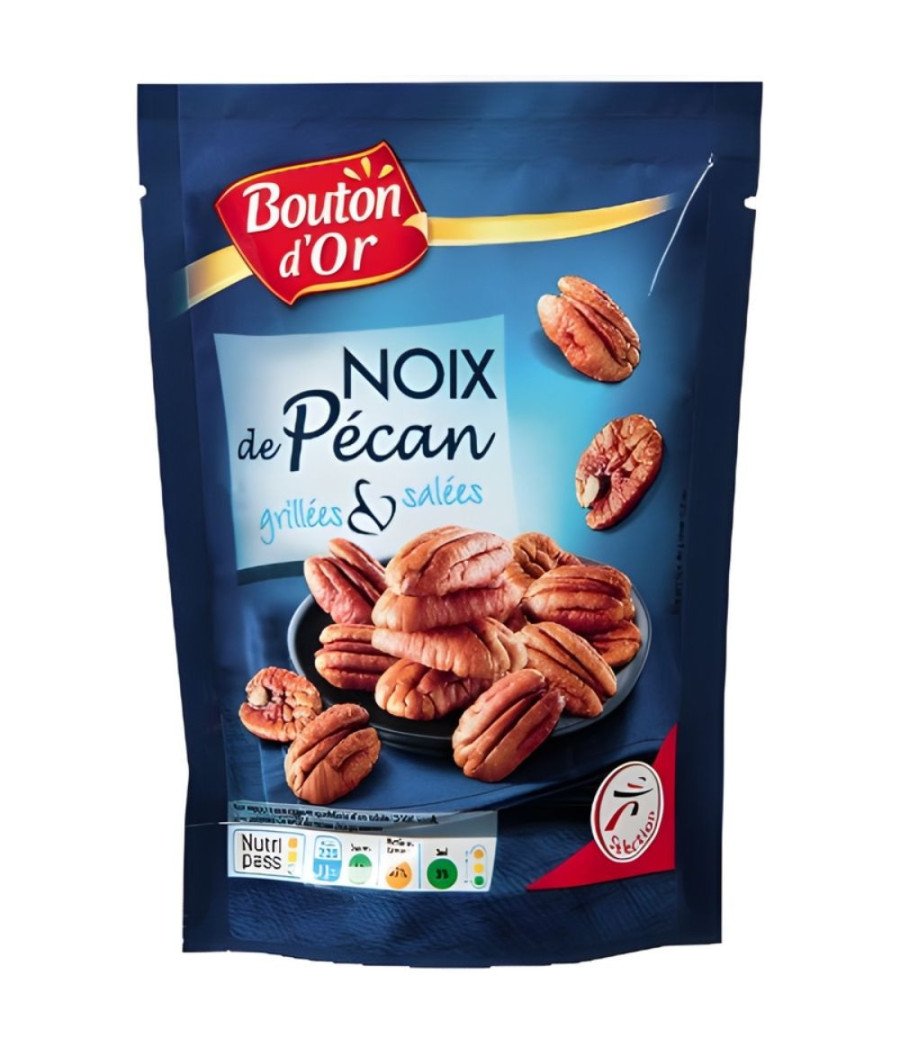 NOIX DE PECAN GRILLEES ET SALEES BOUTON D'OR 100G