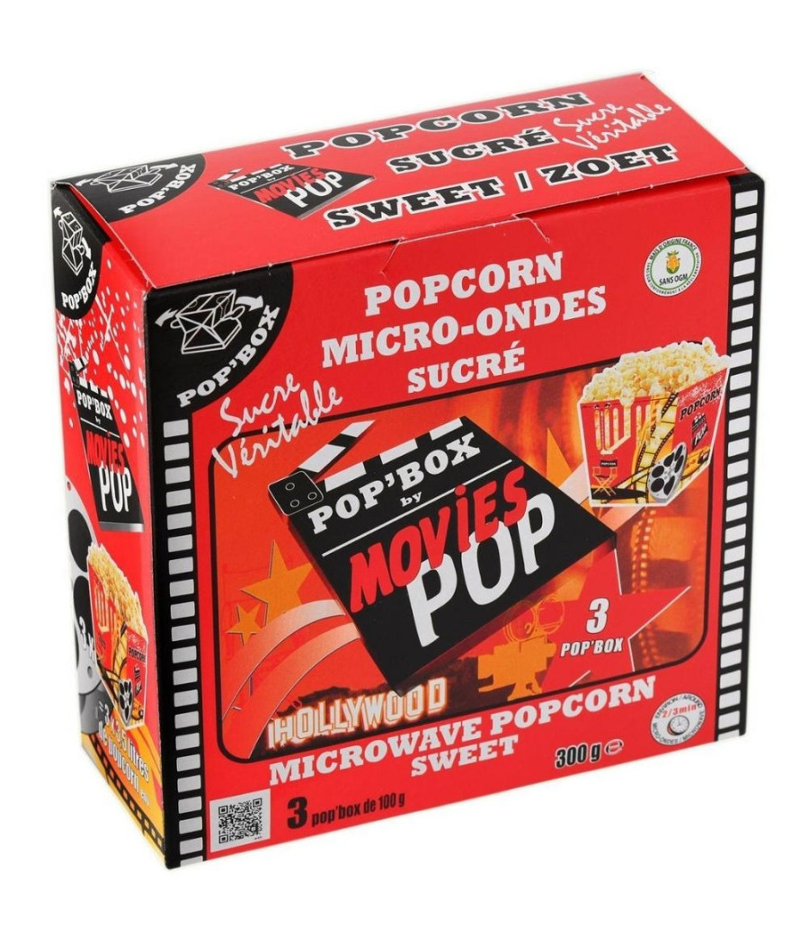 POPCORN MICRO-ONDES SUCRE MOVIES POP 300G