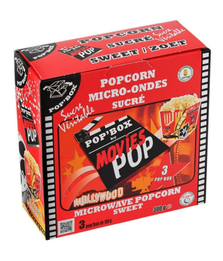 POPCORN MICRO-ONDES SUCRE MOVIES POP 300G