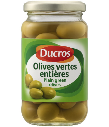 PITTED GREEN OLIVES DUCROS 320G