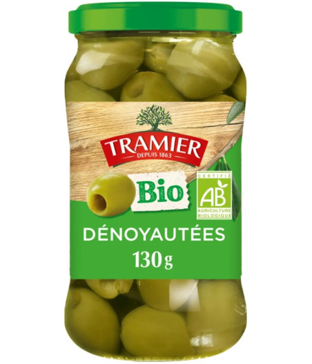 OLIVES VERTES DENOYAUTEES BIO TRAMIER 130G