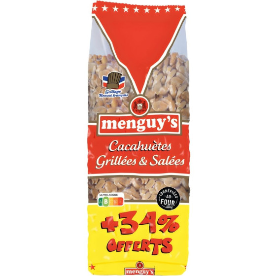 CACAHUETES GRILLEES SALEES MENGUY'S 390G + 34% OFFERTS