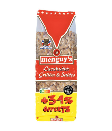 CACAHUETES GRILLEES SALEES MENGUY'S 390G + 34% OFFERTS