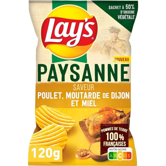 CHIPS PAYSANNE SAVEUR POULET, MOUTARDE ET MIEL LAY'S 120G