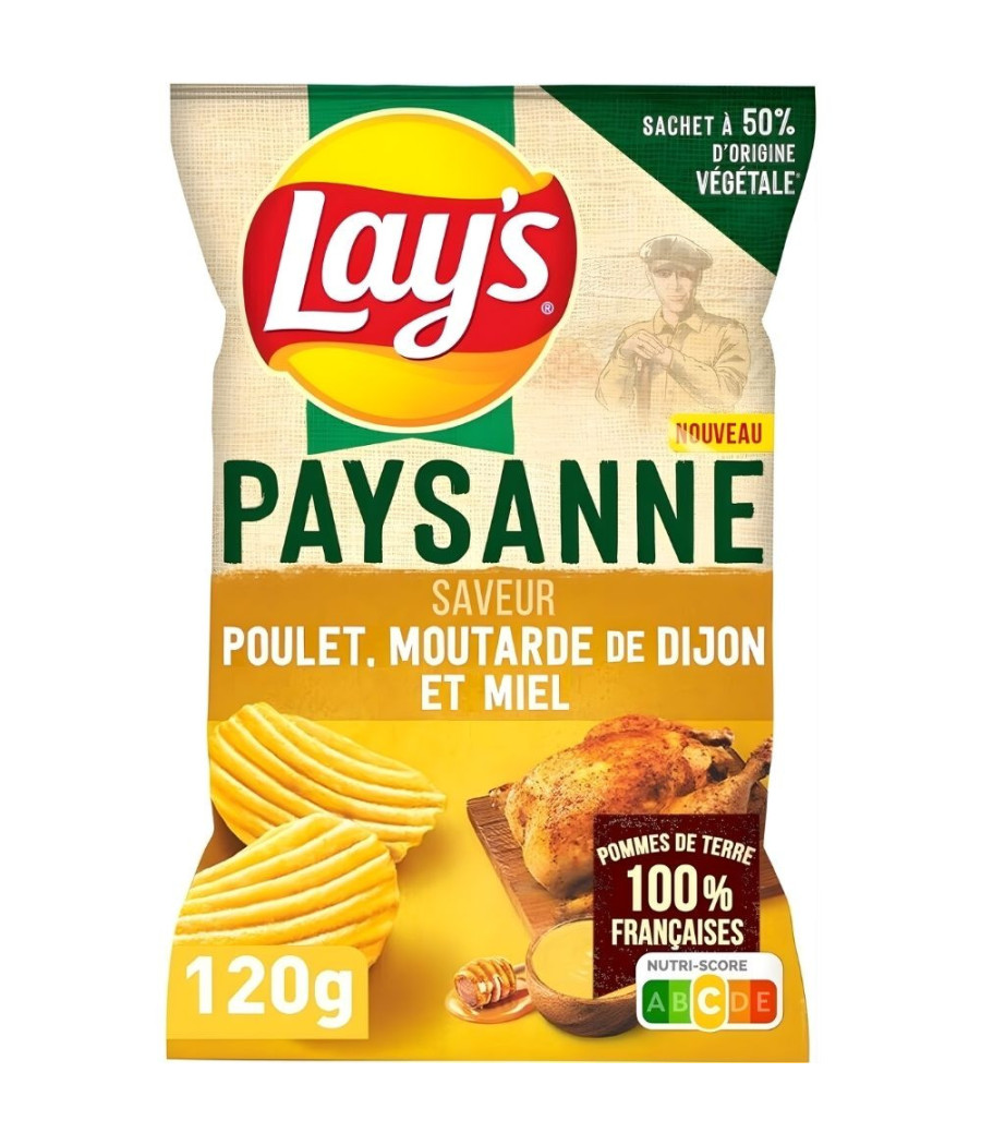 CHIPS PAYSANNE SAVEUR POULET, MOUTARDE ET MIEL LAY'S 120G