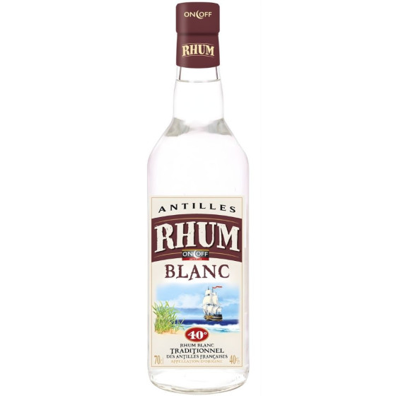 RHUM BLANC TRADITIONNEL DES ANTILLES 40% 70CL