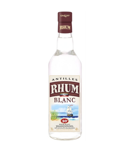 RHUM BLANC TRADITIONNEL DES ANTILLES 40% 70CL