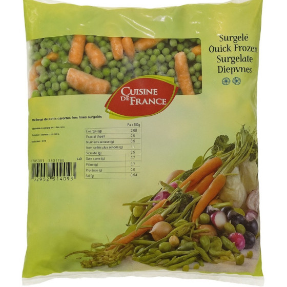 LEGUMES PETITS POIDS CAROTTES CUISINE DE FRANCE 1KG