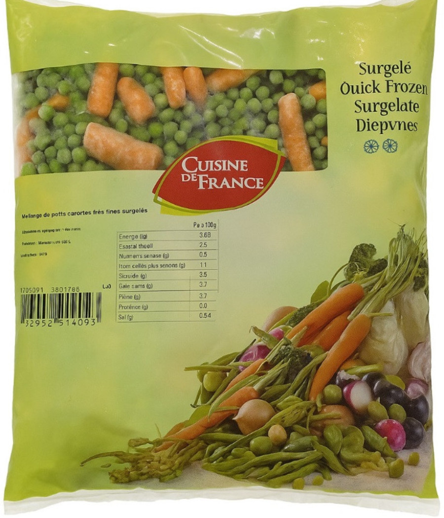 LEGUMES PETITS POIDS CAROTTES CUISINE DE FRANCE 1KG