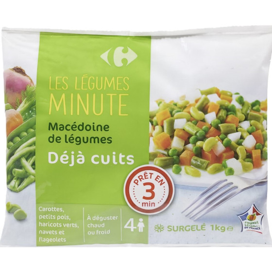 MACEDOINE DE LEGUMES CUITS CARREFOUR 1KG