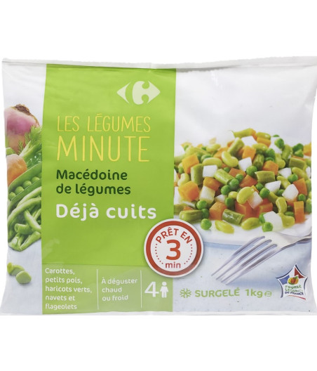 MACEDOINE DE LEGUMES CUITS CARREFOUR 1KG